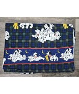 Vintage Disney 101 DALMATIANS Twin-Size PLAID FLANNEL Fabric Flat Sheet ... - $559.52 MXN