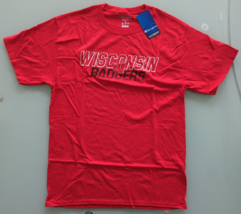 Champion Mens Wisconsin Badgers Short Sleeve Shirt Sz M NWT - £14.46 GBP