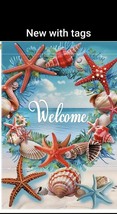 ️GARDEN FLAG-Welcome 12x18 Inch, Double-Sided Seashells &amp; Ocean - $14.36