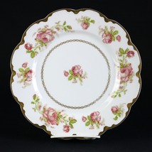 Haviland Limoges Schleiger 257 Large Pink Roses Dinner Plate, Heavy Gold... - $225.00
