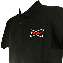 SONIC Drive In Fast Food Employee Uniform Polo Shirt Black Size M Medium NEW - £20.05 GBP