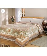 FLOWERS BROWN JAPANESE KOYO 2PLY BLANKET VERY HEAVY SOFTY AND WARM QUEEN... - £87.57 GBP