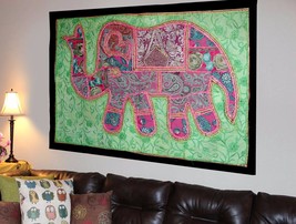 Indian Vintage Cotton Wall Tapestry Ethnic Elephant Hanging Decor Hippie X25 - £19.18 GBP