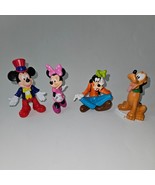 4 Disney Figures Mickey Mouse Minnie Goofy Pluto Cake Topper Toy Lot - £13.19 GBP