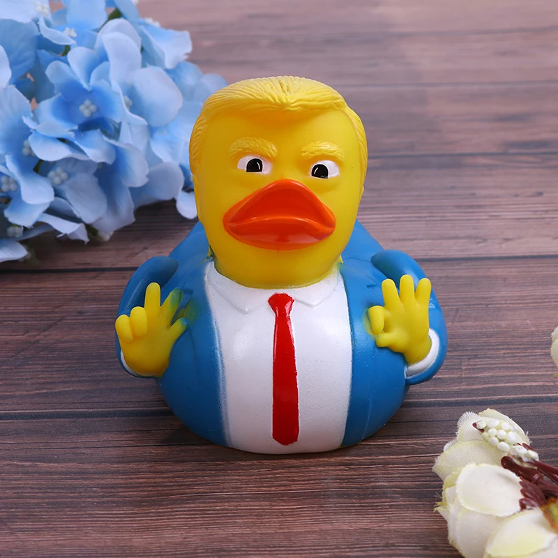 New Cartoon Trump Duck Bath Shower Water Floating US President Rubber Duck Baby - £9.21 GBP
