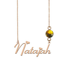 Mothers Name Necklace, Personalized Name Necklace Silver, Natajah Name Necklace  - £13.90 GBP