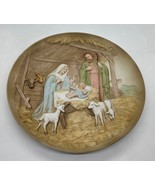3D Christmas Nativity Matte Finish Decorative Plate Homco #5102 7.5” Vin... - €14,71 EUR
