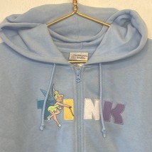 Disney Tink Tinkerbell Hoodie Jacket Adult Size M NWT Blue Zip Embroidered S1 - £35.10 GBP