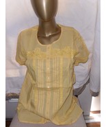 American Sweetheart SS Button-Up Top Yellow Medium - $6.92