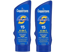 2 Pack Coppertone SPF 15 Sport Sunscreen Lotion 4-in-1 Performance 7 Fl. Oz Each - £19.74 GBP