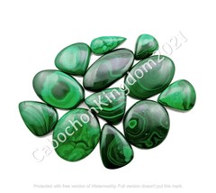 Natural Green Malachite Gemstone Cabochon - 250 carats 8-12 pieces Cabochon - £31.69 GBP