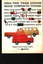 1964 Dodge Chrysler Truck Van Car Auto Vintage Print Ad Compact Motors D... - $25.98