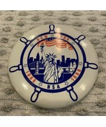 NSA New York 1986 Statue of Liberty button pinback pin 3.5&quot; - $7.77