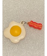 Small 2&quot; Egg and Bacon Plastic Charms *No Hanger* DTB - $10.92 CAD