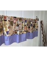 Wine Bottles Glasses Valance Curtain 42x14 Dining Room Kitchen Window Cu... - $13.23 CAD