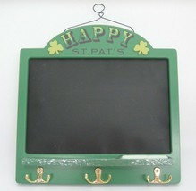 Happy St Pat&#39;s Chalkboard with Coat Hat Towel Hooks for Messages Menus G... - £7.39 GBP