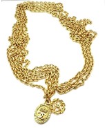 Amazing Authentic Chanel Gold Tone 3 Row Draped Clasp Belt Necklace 34&quot; - £2,258.79 GBP