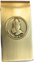 Praying Hands One Day At A Time Brass Sobriety Money Clip - £5.58 GBP