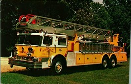 1973 Imperial Grove 100&#39; Ladder Fire Truck Owings Mills MD Chrome Postcard UNP - £3.08 GBP