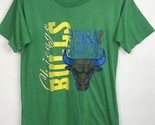Vintage 1997 Chicago Bulls NBA Champs GREEN 2 Sided T-Shirt From 4Play  - £38.84 GBP
