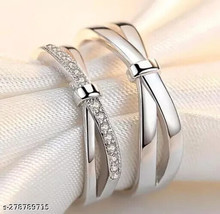 2Pcs/Pair Heart Engagement Wedding Love Promise Rings Couples Kundan Jewelry See - £3.12 GBP