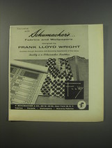 1956 Schumacher&#39;s Fabrics and Wallpapers by Frank Lloyd Wright Advertisement - £14.73 GBP