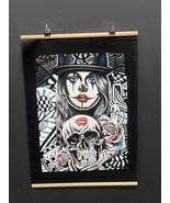 Hand-Painted Black Velvet Artwork, Joker Skull Velvet Handmade Painting,... - $1,818.19 MXN