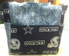 Dallas Cowboys NFL Football Texas Stars Purse/Project Travel Bag Handmade 12x12 - £29.14 GBP