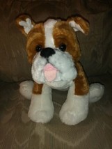 Build A Bear Bulldog Boxer Plush Dog 14&quot; Brown White Stuffed Animal Toy ... - £23.70 GBP