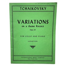 Tchaikovsky Variations on a Theme Rococo Opus 33 Cello and Piano Vintage... - $21.87