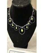 Fashion Jewelry Silver Tone and Green Color bead Necklace With Matching ... - €9,38 EUR
