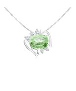 KICKY &amp; PERKY 925 Sterling Silver Green Amethyst Wings Necklace Pendant ... - €56,49 EUR
