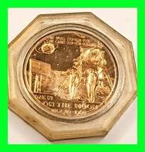 Original 1969 Apollo XI Medallion Men On The Moon - Aldrin, Armstrong, C... - $49.49