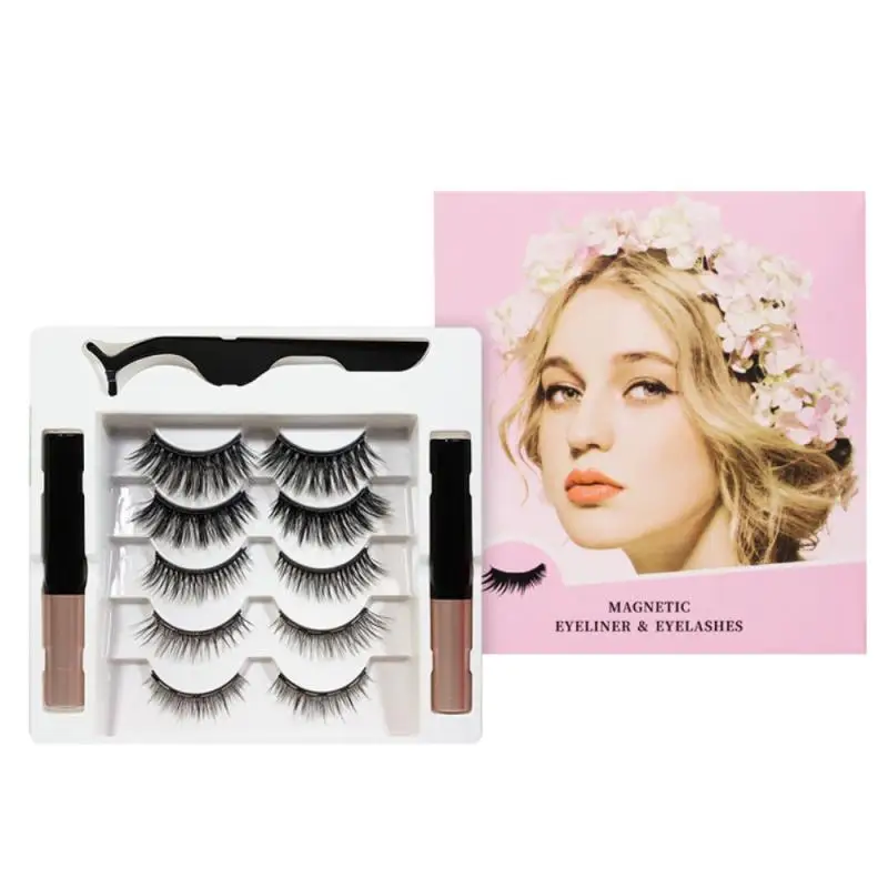 Elashes set 3d mink fake eyelash magnet liquid eyeliner waterproof long lasting eyelash thumb200