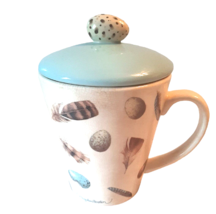 Hallmark Bird Feather and Eggs Coffee Tea Cup with Lid Marjolean Basten - £19.50 GBP