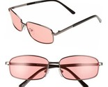 BP. 58mm Rectangular Wire Sunglasses 100% UV Protection - Red - $12.86