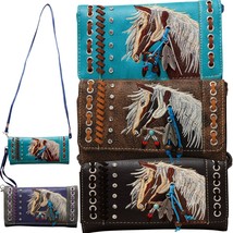 Horse Wallet Western Feather Tassel Crossbody Women Wristlet Clutch Smal... - £21.23 GBP