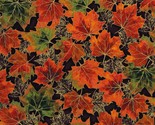 Cotton Autumn Leaves Metallic Gold Shades of the Season Fabric Print BTY... - $13.95