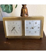 Vintage gold Brass Seth Thomas Charleston Desk Clock and Barometer combo... - £33.53 GBP