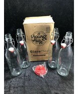 33.75 Oz Giara Glass Bottle with Stopper Caps, Carafe Swing Top Bottles - $19.79