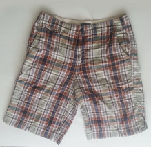 POLO JEANS Co Ralph Lauren Men Shorts Size 32 Brown Plaid Print  20&quot; long  - £15.22 GBP