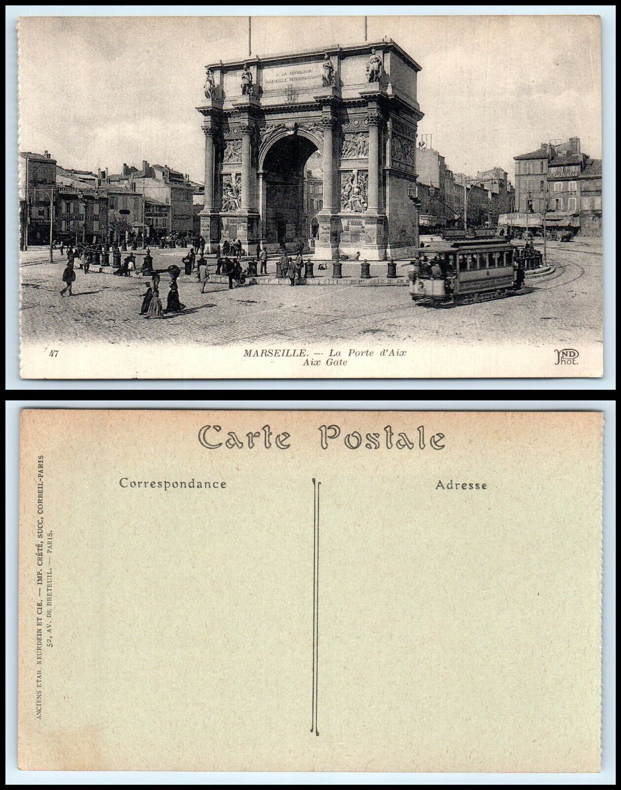 Primary image for FRANCE Postcard - Marseille, Aix Gate N24