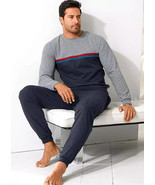 LE JOGGER Long Sleeve Colourblock Pyjamas Grey/Navy Size XL Chest 46/48(... - £29.01 GBP