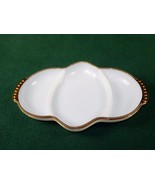 Milk Glass Relish Tray, 3 Sections ~ Hobnail Gold Rim, Anchor Hocking Fi... - £15.44 GBP