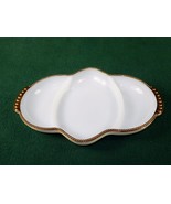 Milk Glass Relish Tray, 3 Sections ~ Hobnail Gold Rim, Anchor Hocking Fi... - $26.73 CAD