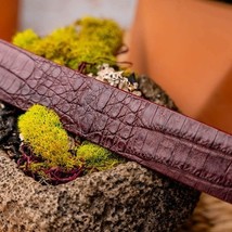 Riccardo Genuine Exotic Caiman Fuscus-belly Belt Wine image 4