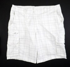 George Men&#39;s Cargo Shorts 38 White Windowpane - £9.48 GBP
