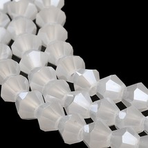 Z  Lot of 10   12 inch strands AB Faceted Bicone Glass Beads WHITE  BB6 - €8,96 EUR