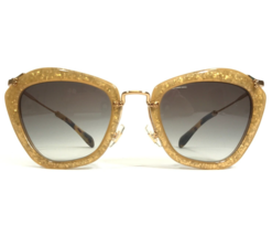 Miu Sunglasses SMU 10N TKD-0A7 Gold Glitter Cat Eye Frames with Blue Lenses - $186.08