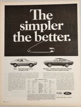 1971 Print Ad Ford Pinto &amp; Maverick The Simpler the Better - $17.08